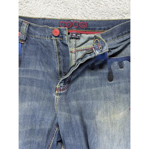Coogi Mens Jeans 40x34 (33.5) Baggy Guitar Hands Embroidered Hip Hop Spellout‎ - Picture 16 of 16
